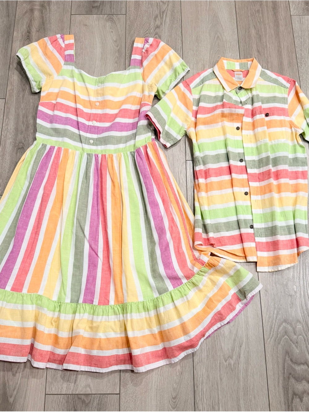 Mom & Son: Gymboree Multicolor Pastel Stripe Cotton Dress